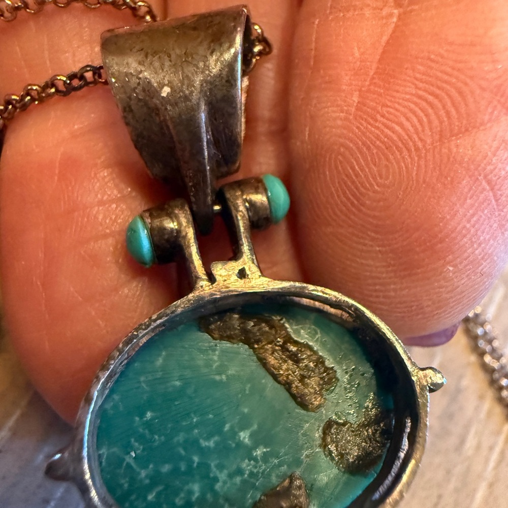 Sterling silver Turquoise Pendant Necklace - Picture 6 of 9